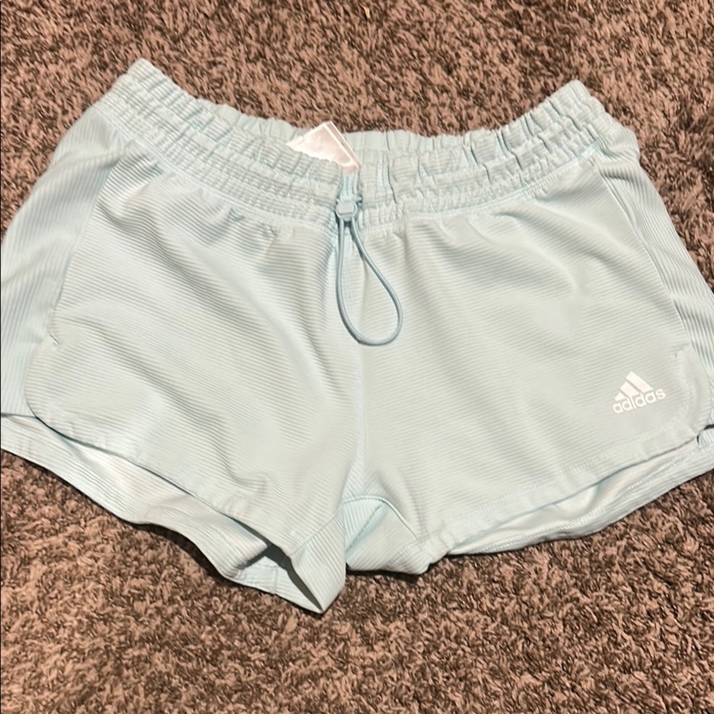Adidas Blue Athletic Shorts Lightweight Elastic Waist